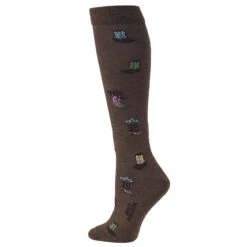 Lds OTC Brown Sock W Cowboy Boots & Hat Pattern - 0417102