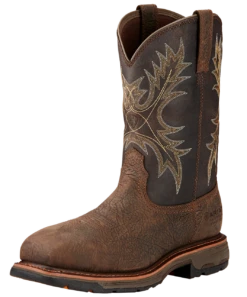 Ariat Men's Wide Square Composite Toe H2O Workhog Work Boot - Coffee