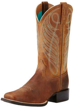 Ariat Women's Round Up Cowgirl Boot - Powder Brown