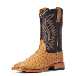 Ariat Men's Gallup 11" Tan Full Quill Ostrich / Negro WST -Â 10034082