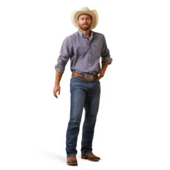 Ariat Men's Wrinkle Free Solid Pinpoint Oxford LS Shirt - 10043583 -Ariat Store 10043583 full 96790.1680122445