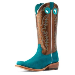 Ariat Women's Futurity Boon Western Boot Ancient Turquoise Roughout - 10044399