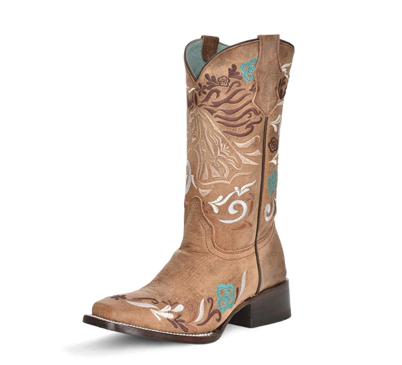 Corral Boots Tan Horse Embroidery Sq Toe - T0140 1 Corral Boots Tan Horse Embroidery Sq Toe - T0140