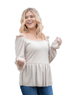 How 'Bout Those Ruffles LS W Neck Line Ruffles - 6754E-BGE