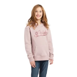 Ariat Girl's Real Glitter Logo LS Hoodie - 10042234