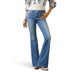 Ariat Ladies Ultra Stretch Perfect Rise Katie Flare Jean, IE Louisiana - 10043174