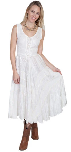 Scully Women's Sleeveless Dress W/Lace Up Bodice