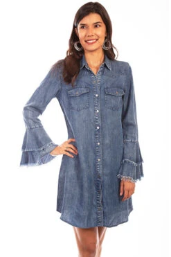 Scully Western Yoke Shirt Dress - HC619-DEN