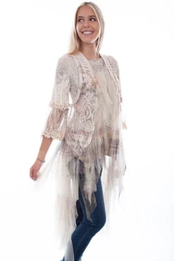 Scully Tulle Printed Layered Duster Natural  - HC755NATUR