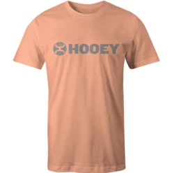HOOey "Lock-Up" Melon Crew Neck Short Sleeve W Grey Lock-Up Logo - HT1547OR