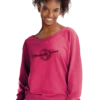 Women's "Mountain Home" Slouchy Pullover W/Tri Star - Hot Pink