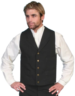 Scully Rangewear Men's Frontier Canvas Vest - Black