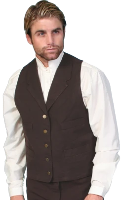 Scully Rangewear Men's Frontier Canvas Vest - Walnut