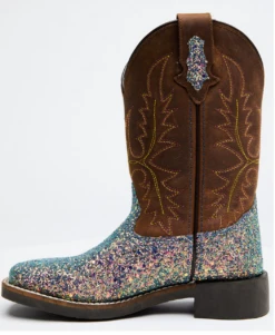 Kid's Ariel Pastel Glitter/Crazy Horse SQ Toe - 3077C