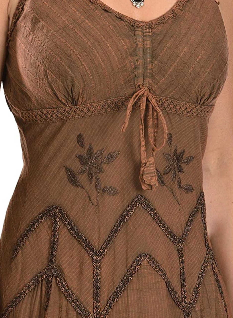 Scully Long Spaghetti Strap Dress W Adj. Front Tie - HC62-COP 2 Scully Long Spaghetti Strap Dress W Adj. Front Tie - HC62-COP - Image 2