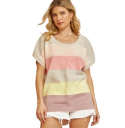 Color Block Sweater Top - T11817-MULTI