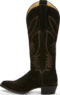 Justin Lds Clara 15" Medium Round Toe, Black Suede - VN4466