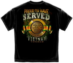 "Proud To Have Served, Vietnam Veteran" Tee - Black 